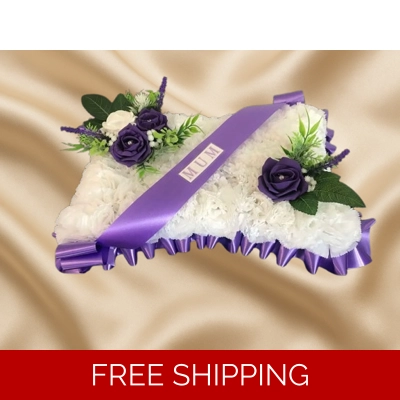 "Artificial Funeral Pillow Tribute – Elegant Floral Cushion